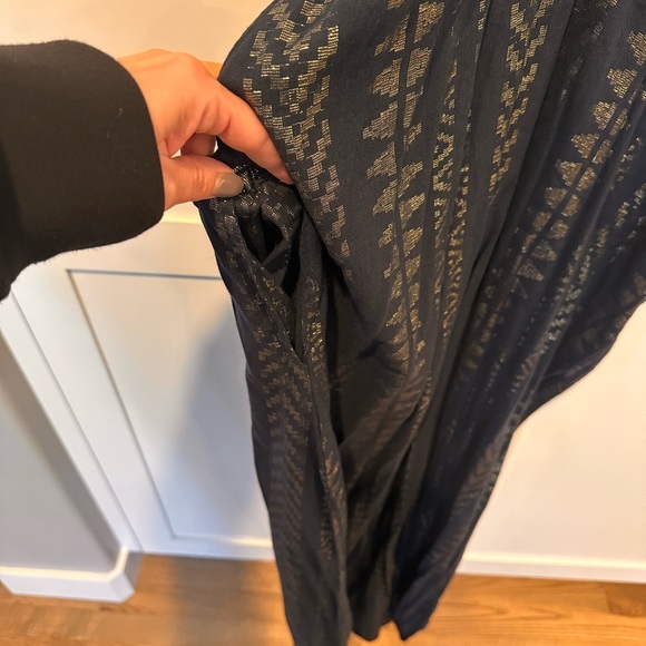 Elan Navy Dress with Gold Patterns - Picture 6 of 9